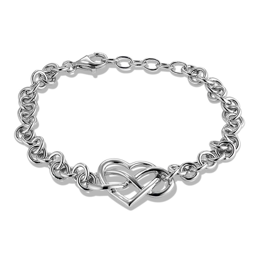 Shane Co. Charlie Infinity Heart Bracelet in Sterling Silver