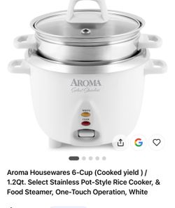 Aroma Select Stainless Rice Cooker & Food Steamer