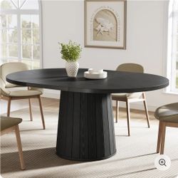 XK00821)  55" Dining Table, Wood Oval Kitchen Dinner Table Only