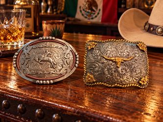Two belt buckles