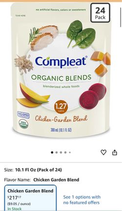 Nestle Compleat Organic Blends Oral Supplement Chicken-Garden 10.1 oz Pouch 24 Ct