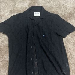 Hollister Black Button Up 