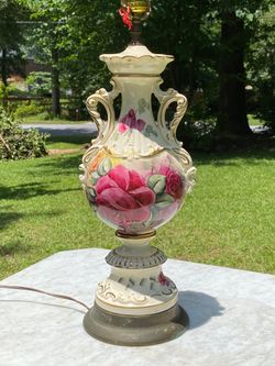 Floral Rose Porcelain Table Lamp