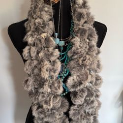 New Warm Rabbit Fur Scarf, Long