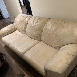 Free White Leather Couch