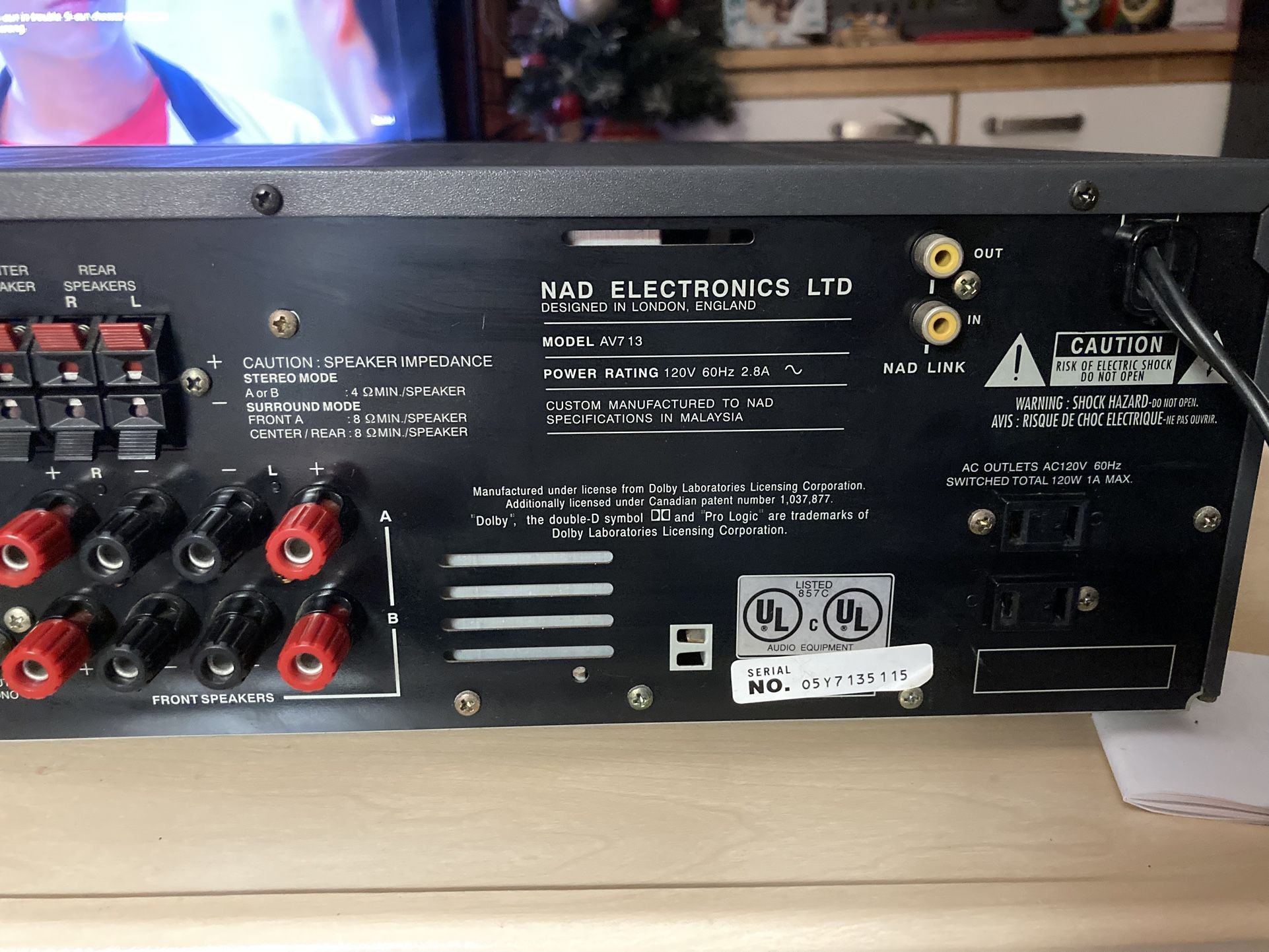 NAD Surround Sound Receiver AV 713