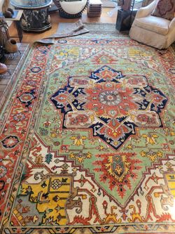 Turkish Oushak Geometric handmade Bohemian Rug