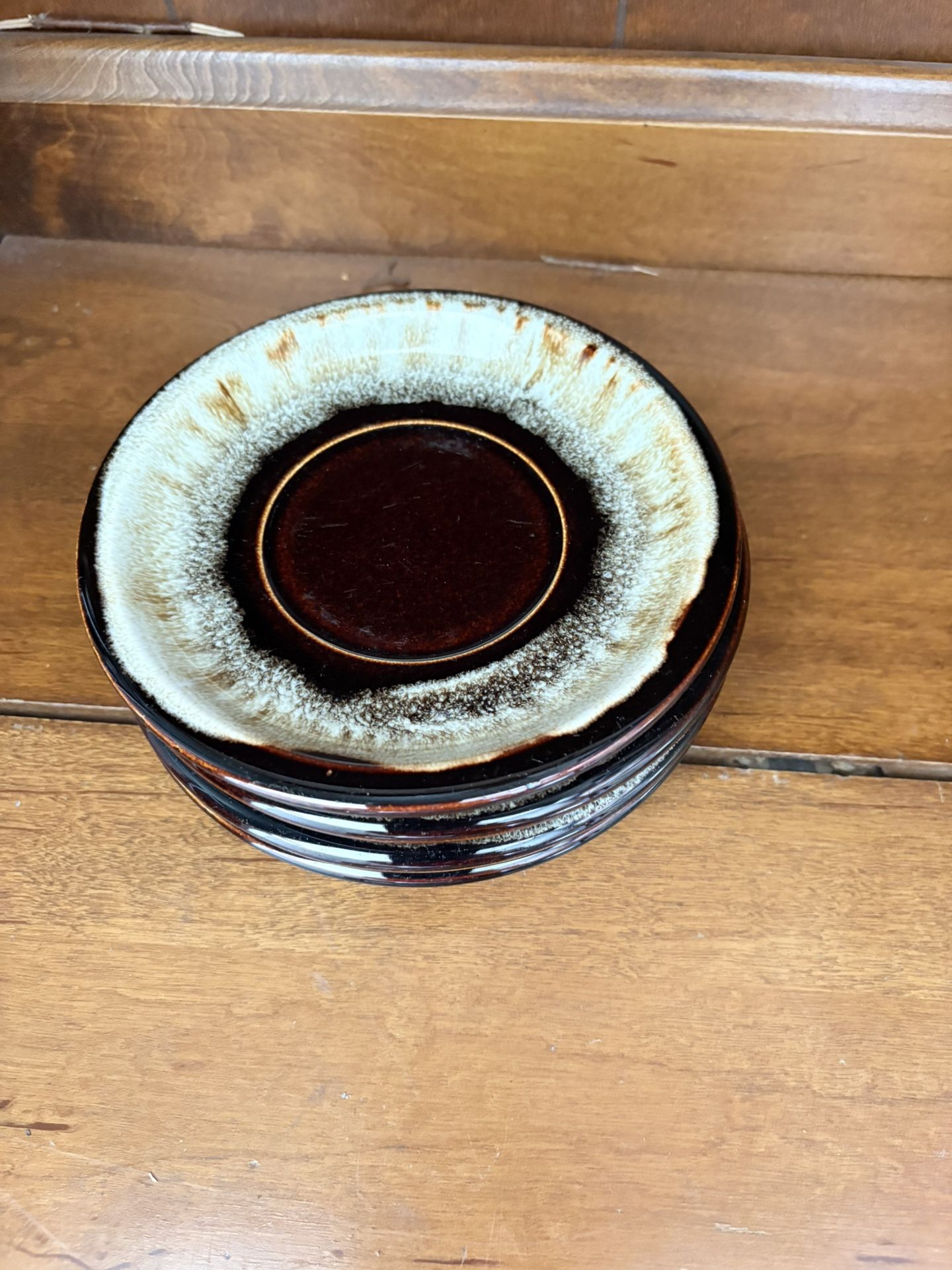 Vintage Brown Small Saucers