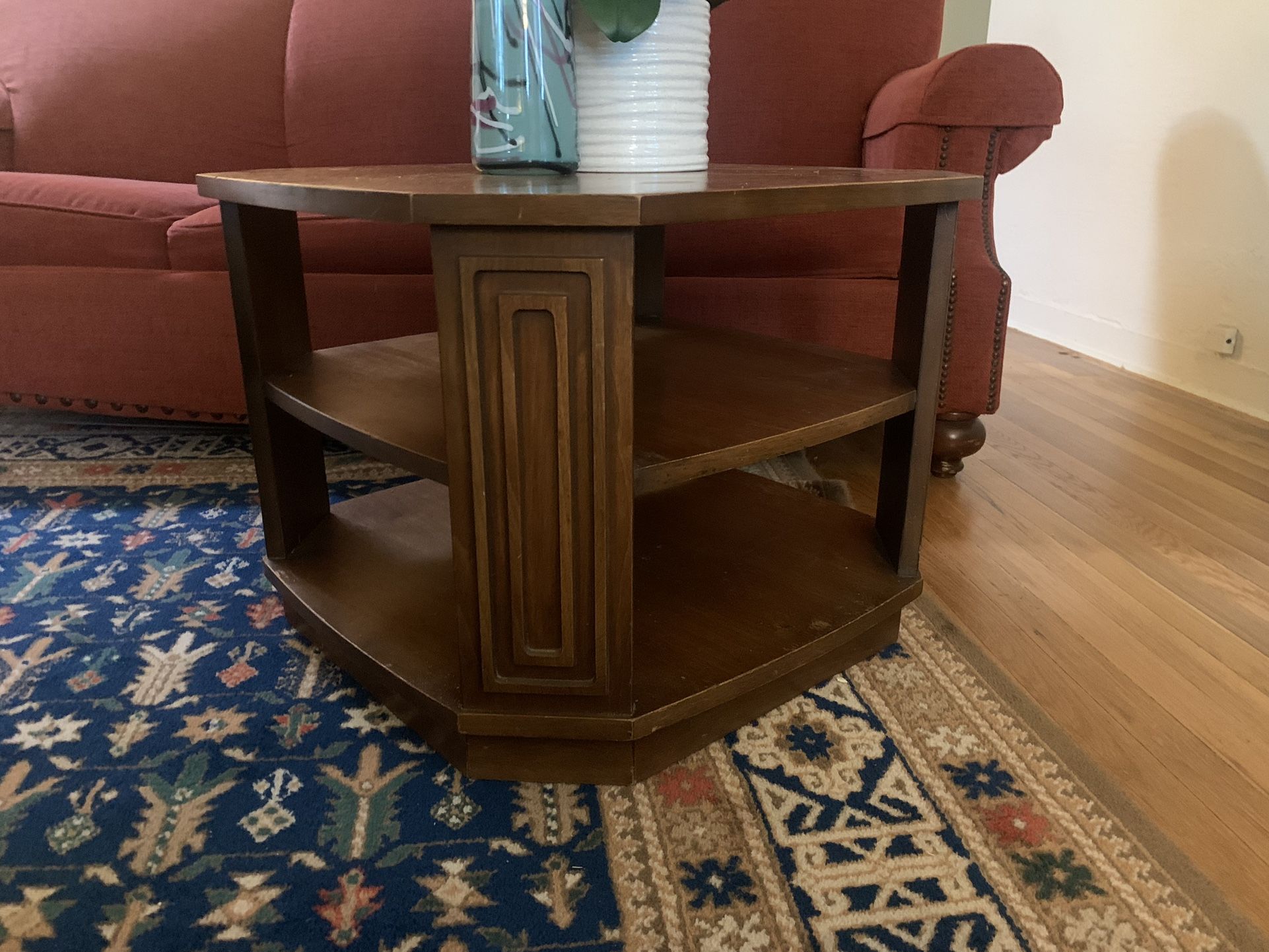 Mid Century All Wood Octagonal Coffee Table