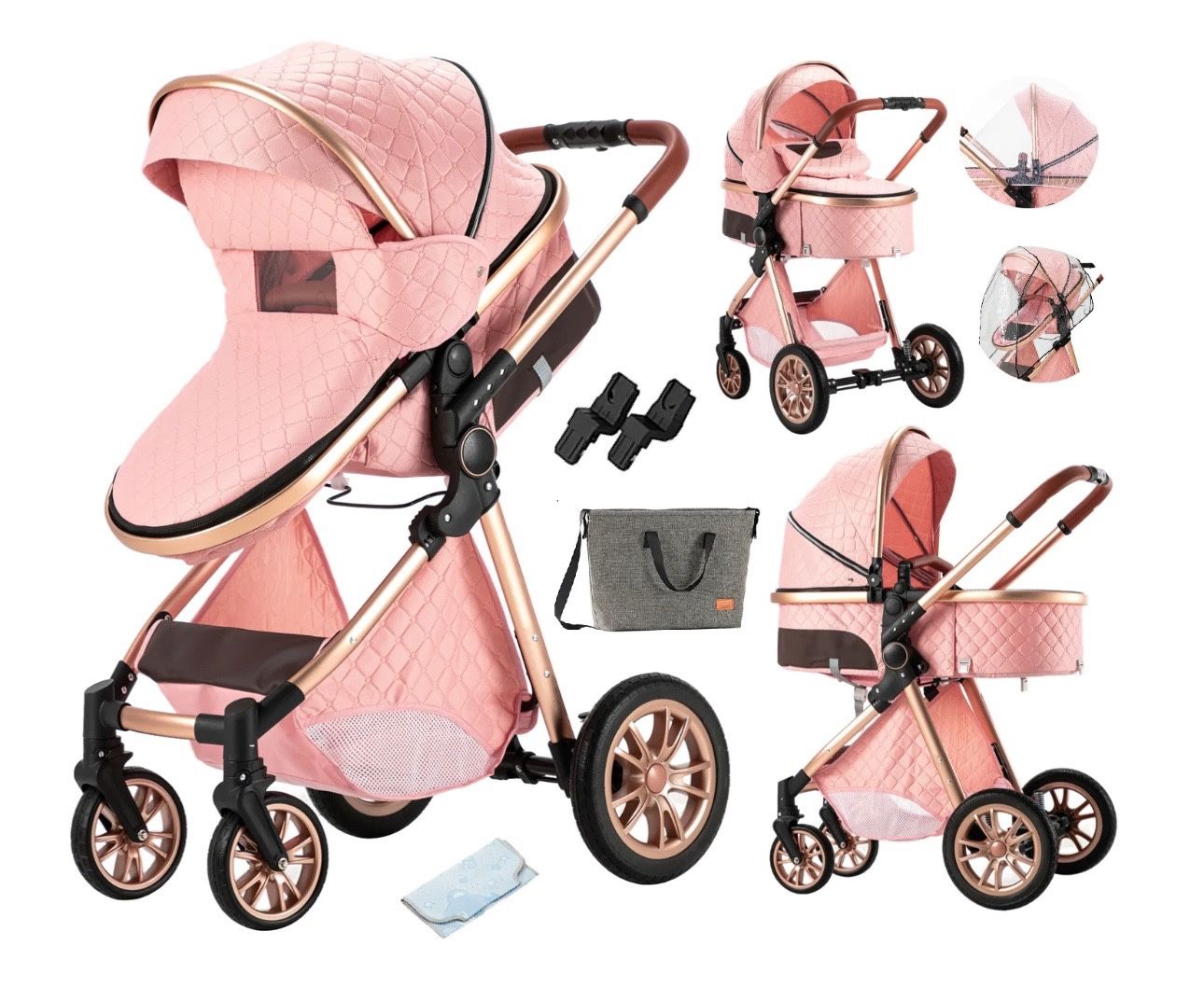 Brand New Pink Baby Girl Stroller