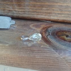 14k White Gold Topaz Diamond Pendant 