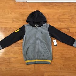 NWT U.S. Polo Assn boys full-zip hoodie jacket Size L 10/12