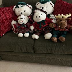 Christmas Teddy Bears And Moose