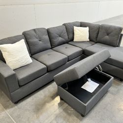 New Kareena Dark Gray Sectional w/ Drop Down (No Ottoman)