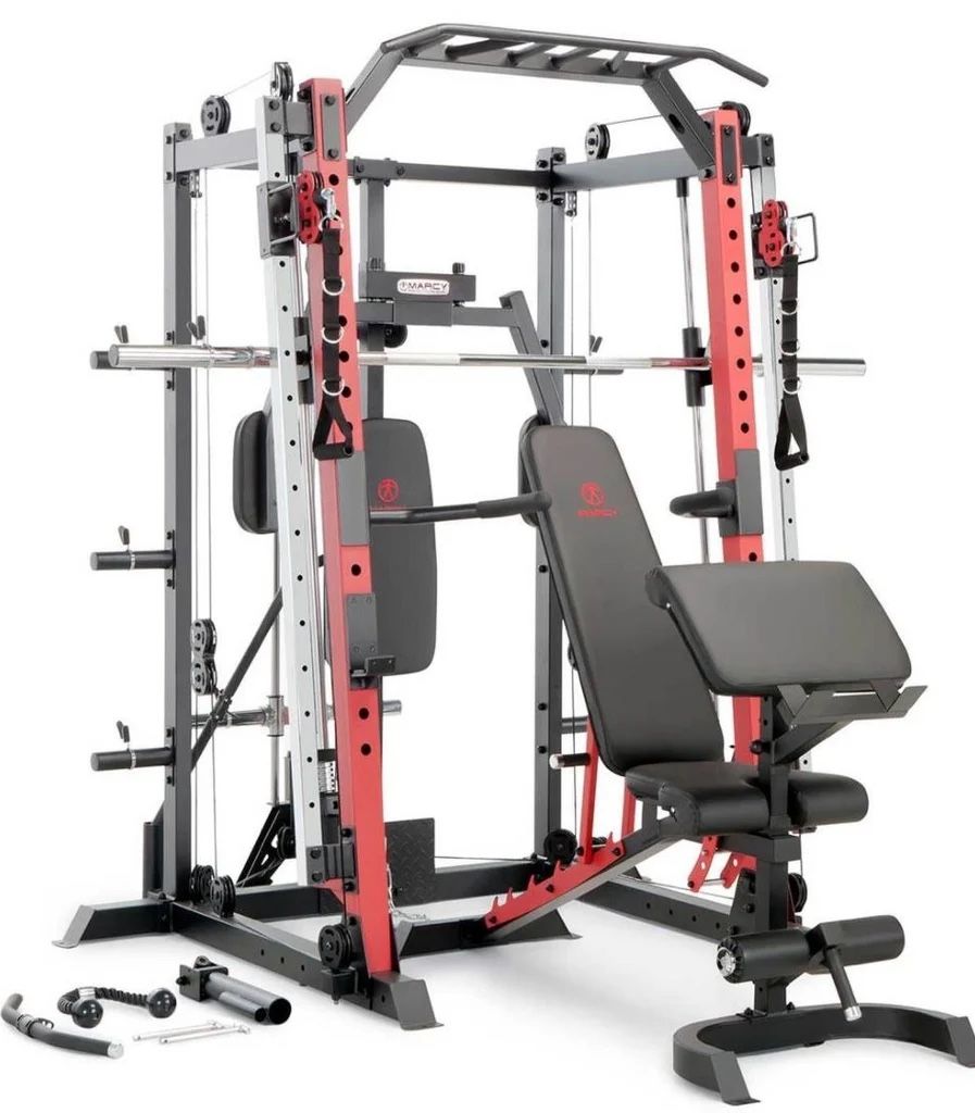 YEAR END SALE - MARCY SM 4033- Home Gym Smith Machine Squat Rack Power Cage with Olympic Bench