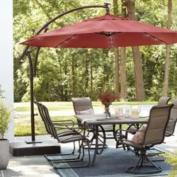 Hampton Bay 11 ft. Cantilever Solar LED Offset Outdoor Patio Umbrella in  Chili Red for Sale in Imperial Beach, CA - OfferUp