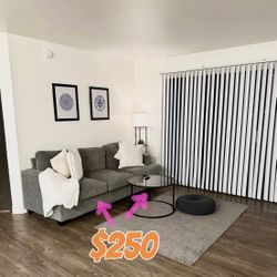 Sofa With Glass Coffee Table