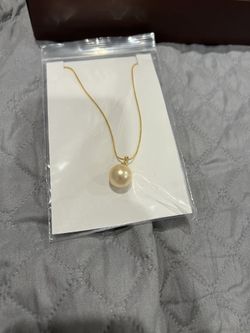 Gold Filled Necklace With Gold Filled Faux Pearl Necklace 