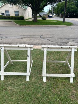 Set of 2 vintage-style homemade fiberglass sawhorses