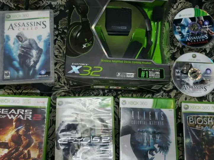 New X32 GAMING Headphones (Xbox)and Used Action Games