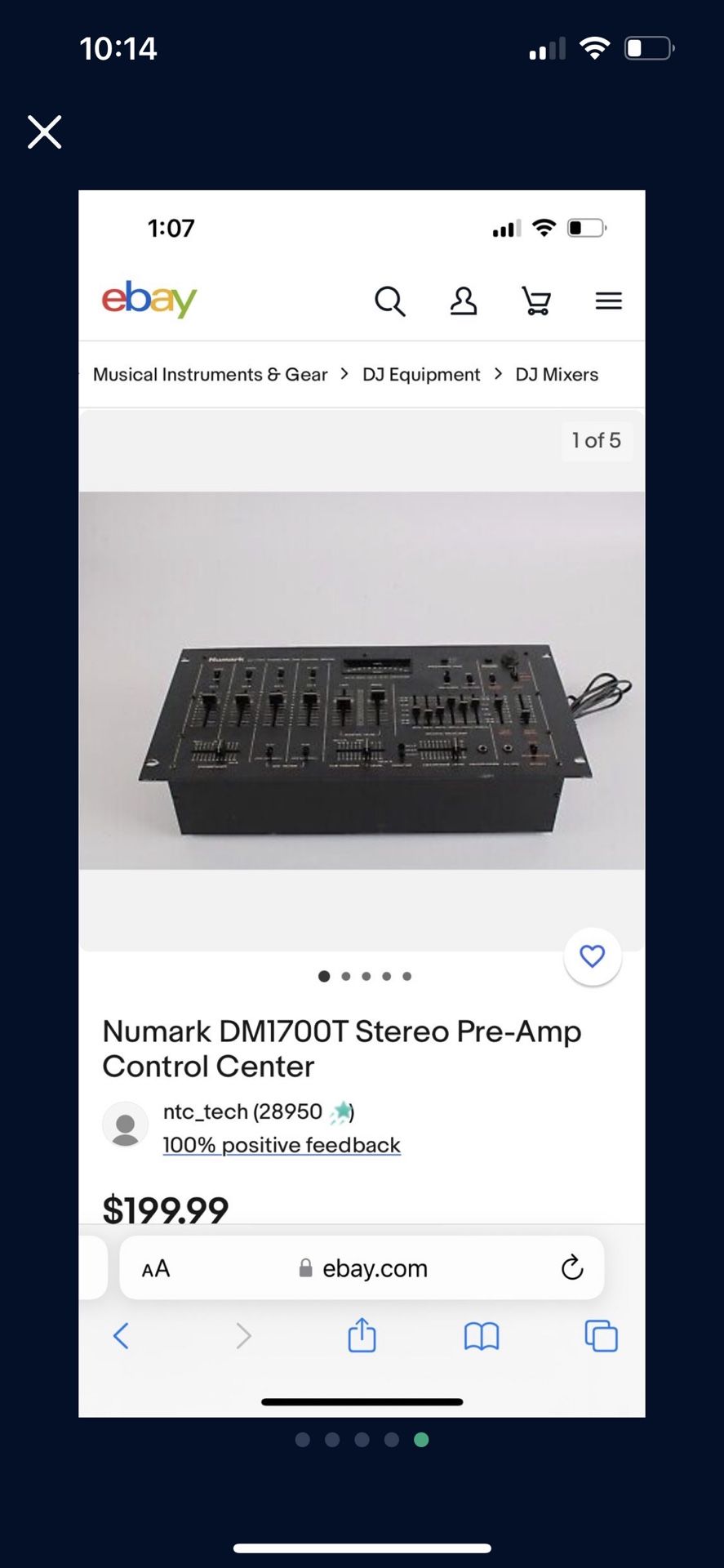 Numark DM1700T Stereo Pre-Amp Control Center