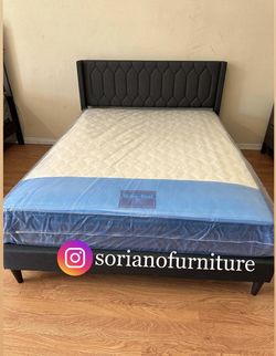 Queen Frame With Mattress 