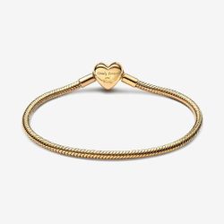 Pandora Sparkling Infinity Heart Clasp Snake Chain Bracelet
14k gold plating