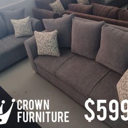 Grey Sofa and Loveseat 