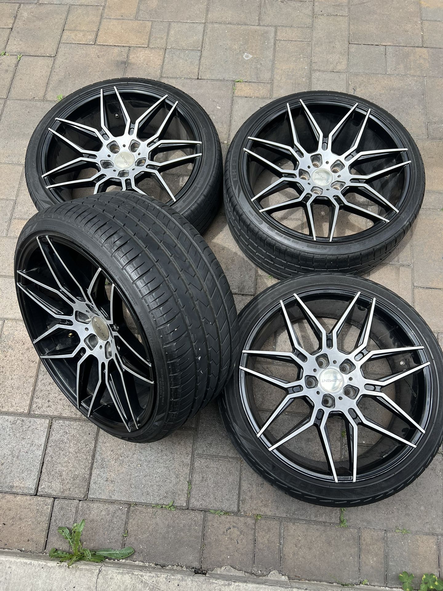 Black Gloss Racing Rims And Tires 5x114.3