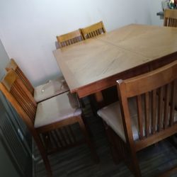  Solid Wood 8 Chair Dining Room Table