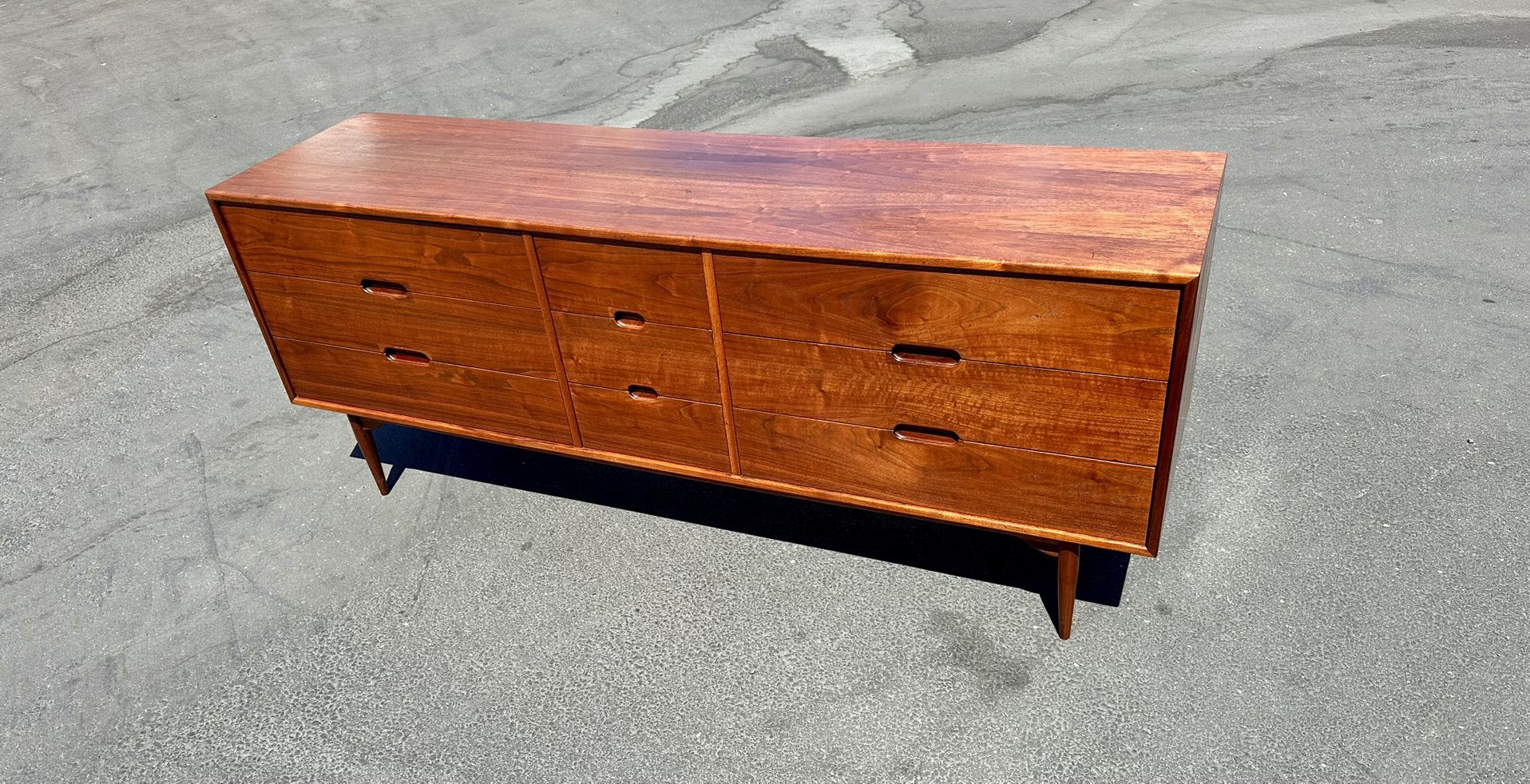 Mid Century Brown Saltman Furniture Walnut Dresser - John Keal