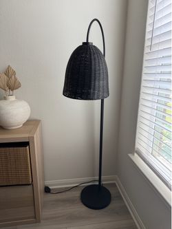 Rattan floor lamp