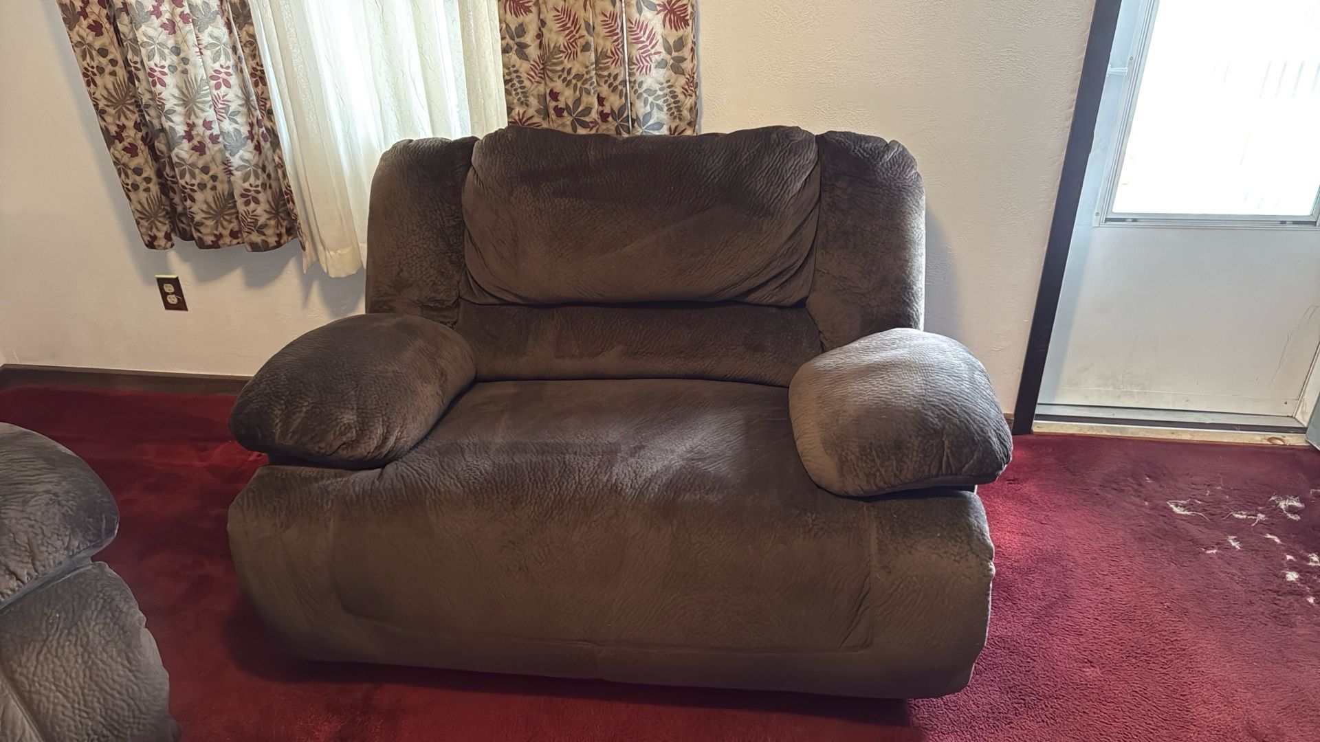 Two Reclining Oversized Chairs Brown