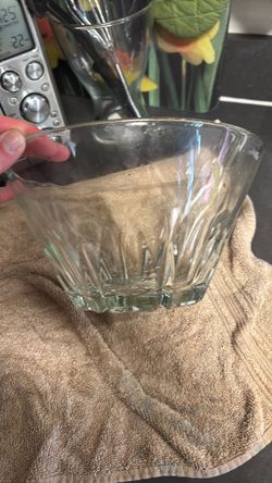 Vintage princess house etched lead crystal flare bowl