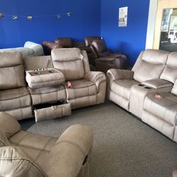 New Reclining Sofa Love Set 