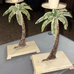 Palm Tree Candle Holder Decor