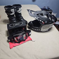 Riding Gear Fly Racing Boots Ls2 Helmet And Goggles