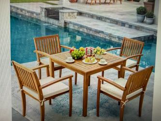 Wood patio table