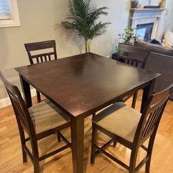 Espresso Pub Table With Chairs