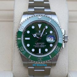 ROLEX 116610LV GREEN SUBMARINER WATCH HULK - T2253