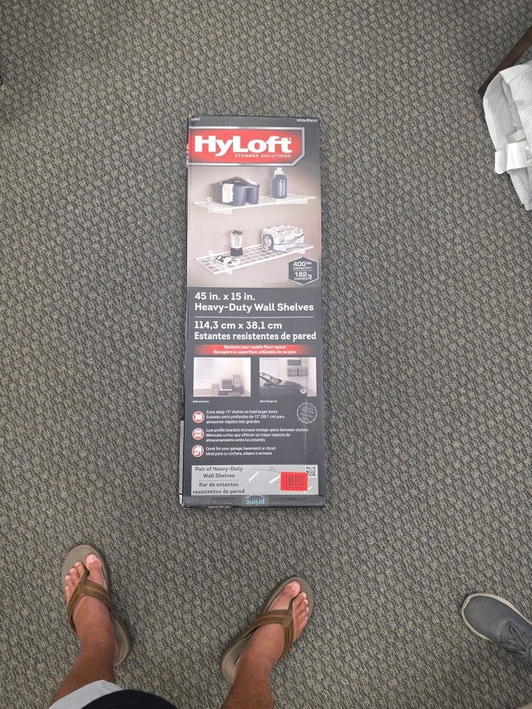 New In Box HyLoft Garage Shelves