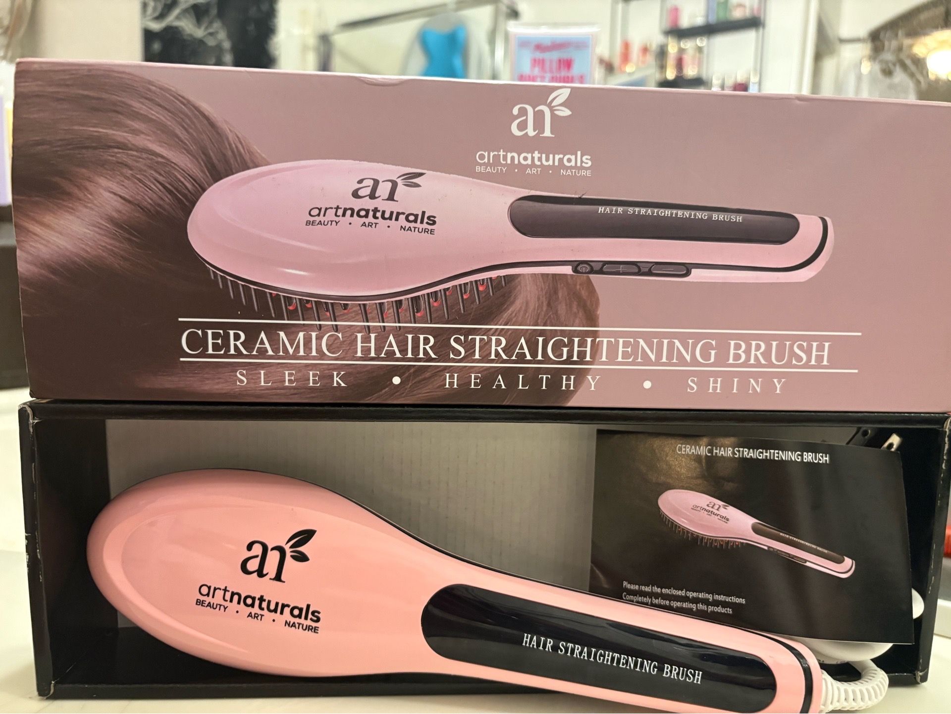 Brush hair straightener