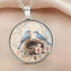 SWEET & CHARMING BLUE BIRD NECKLACE 