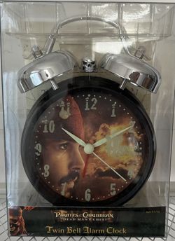 Disney Pirates Of The Caribbean Twin Bell Alarm Click - Vintage Collectible