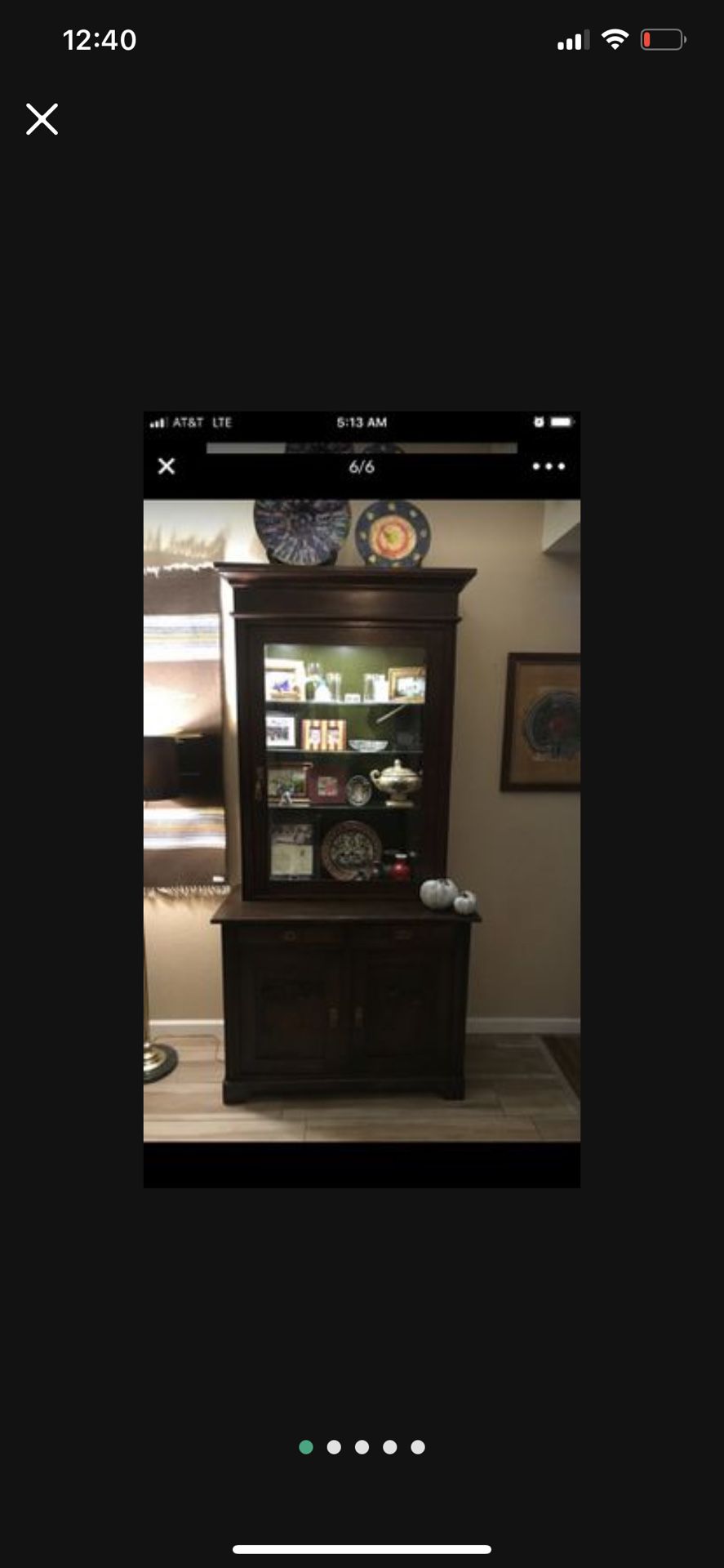 Antique 2 Piece Cabinet  For Sale  100.00 