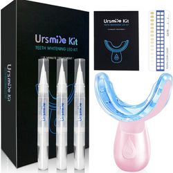 Teeth Whitening Kit with LED Light for Sensitive Teeth and Tooth Whitening System - Pink