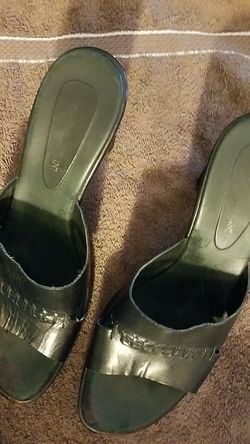 E n z o An g i o l i n i leather wedges size 8 and 1/2