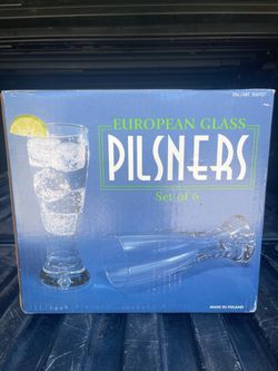 European Pilsner Glasses, NEW, Never Used. Set of 6