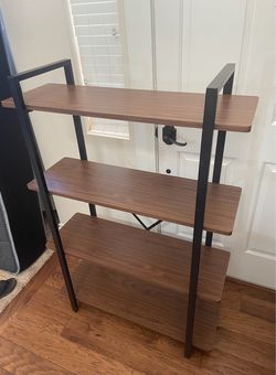 4-tier modern industrial wood wooden ladder metal open frame bookcase book case stand