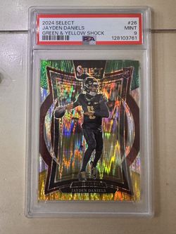 2024 Select Jayden Daniels Green Yellow Shock #26 PSA 9 Commanders